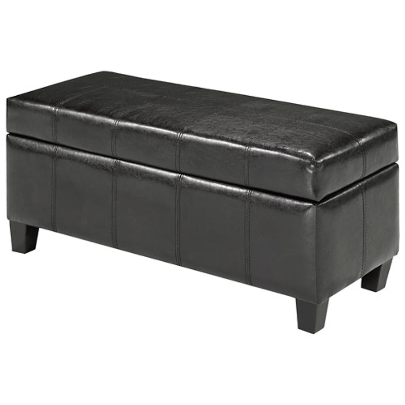 Pouf en similicuir avec espace de rangement - Expresso