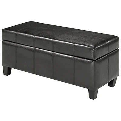 Pouf en similicuir avec espace de rangement - Expresso