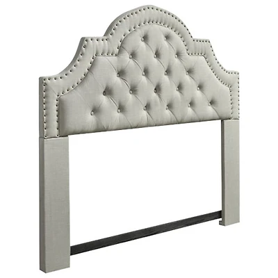 Contemporary Upholstered Headboard - Double/Queen - Light Grey