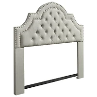 Contemporary Upholstered Headboard - Double/Queen - Light Grey
