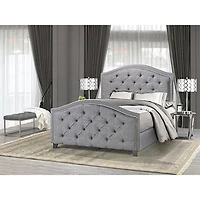Zea Contemporary Upholstered Bed Frame - King - Grey