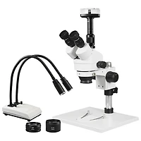 Walter Products 3.5x - 90x Trinocular Stereo Microscope w/ LED Gooseneck Dual Light (WP1AFZIHL205N)