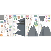 Ensemble de décalcomanies murales Laid Back Llamas de WallPops - Gris