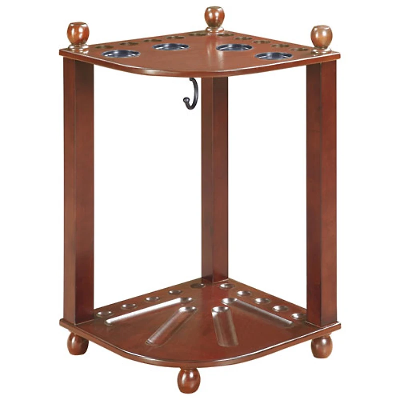 Hathaway Regent Corner Floor Cue Rack - Walnut