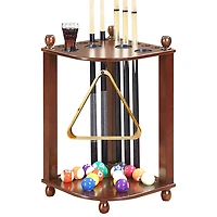 Hathaway Regent Corner Floor Cue Rack - Walnut