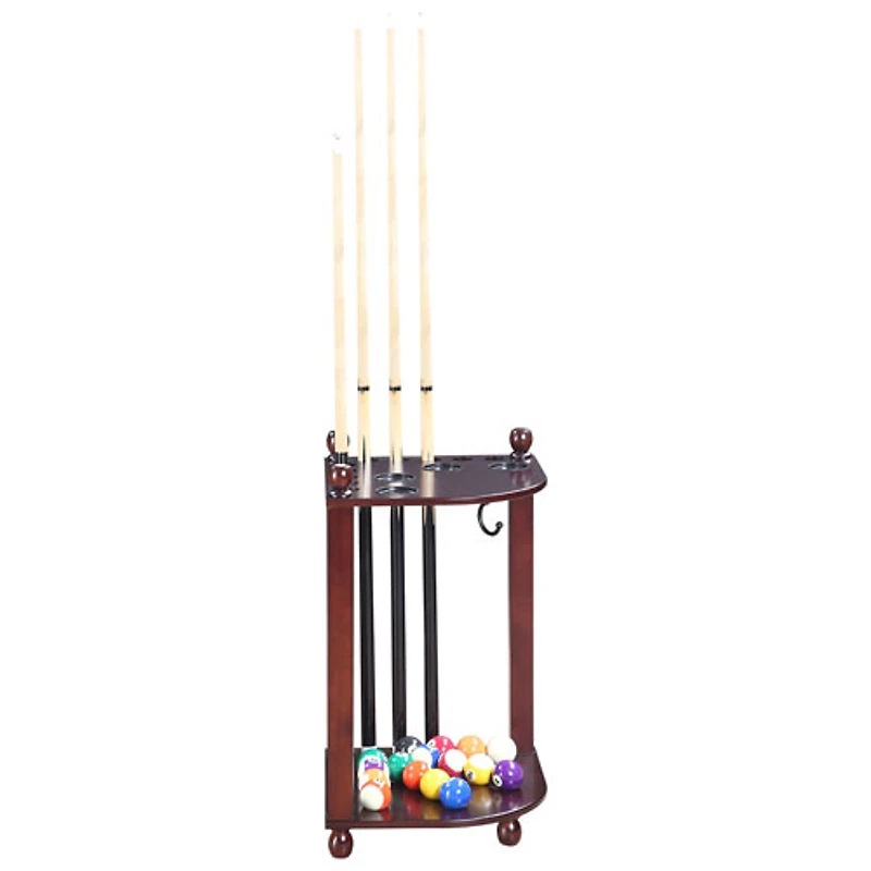 Support de plancher et coin pour queues de billard Regent de Hathaway - Acajou
