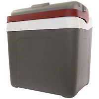 Glacière électrique à poignée autoverrouillable 12 V 24 L (26 pte) de Koolatron - Gris/Rouge