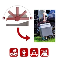 Glacière électrique à poignée autoverrouillable 12 V 24 L (26 pte) de Koolatron - Gris/Rouge