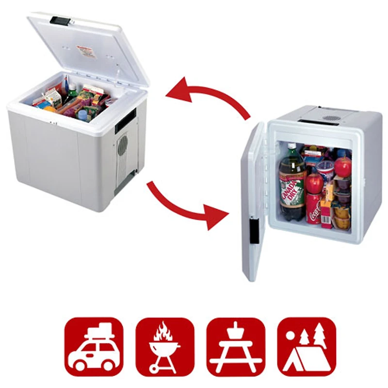 Glacière/Réchaud électrique à deux sens 12 V 27 L (29 pte) de Koolatron - Gris