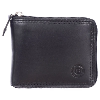 Portefeuille à deux compartiments en cuir traditionnel de Club Rochelier - Noir (44300)