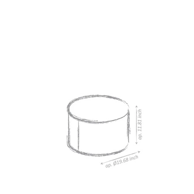 Dotcom Brava Contemporary Polyester Pouf - Orange