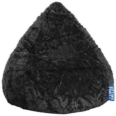 Fauteuil poire contemporain en fausse fourrure Fluffy - Noir