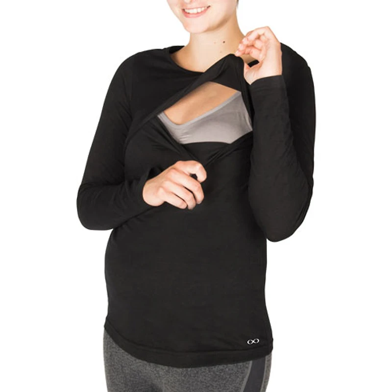 Modern Eternity Charlotte Maternity Nursing Top - X-Small - Black