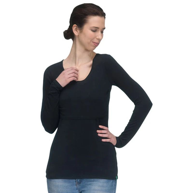 Modern Eternity Charlotte Maternity Nursing Top - X-Large - Black
