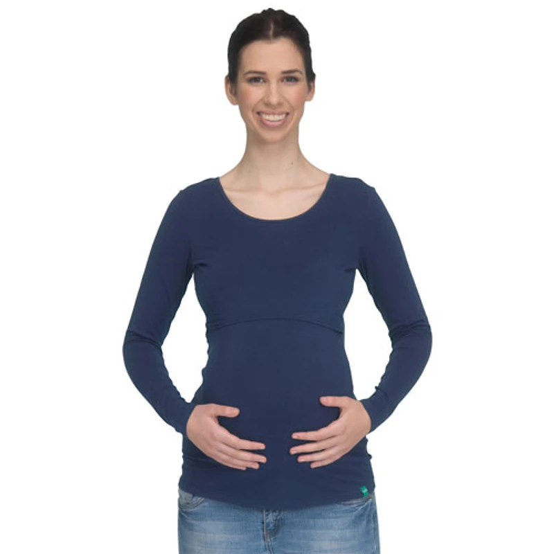 Modern Eternity Charlotte Maternity Nursing Top - Small - Navy