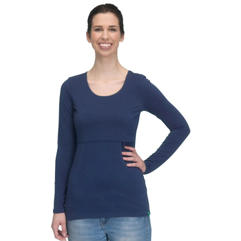 Modern Eternity Charlotte Maternity Nursing Top - Small - Navy