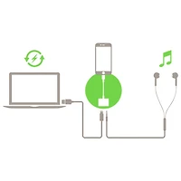 Belkin Audio + Charge RockStar Lightning to 3.5mm Headphone Jack/Lightning Adapter - White