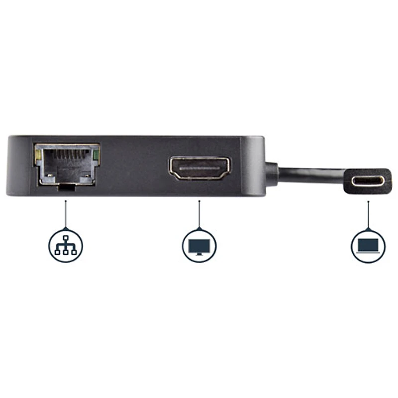 Adaptateur USB-C à HDMI/Ethernet/USB 3.0/USB-C de StarTech (DKT30CHD)