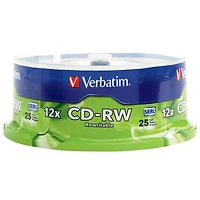 Carrousel de disques CD-RW 4x-12x de 700 Mo de Verbatim - Paquet de 25