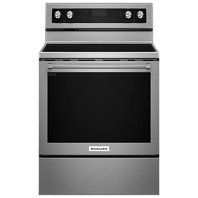 Cuisinière électrique autonome à surface lisse de 30 po de KitchenAid - Inox - Boîte ouv - Endommagé