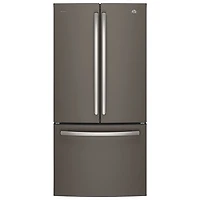 Réfrigérateur 2 portes 24,8 pi³ 33 po, distributeur glaçons/eau Profile de GE (PNE25NMLKES)-Ardoise
