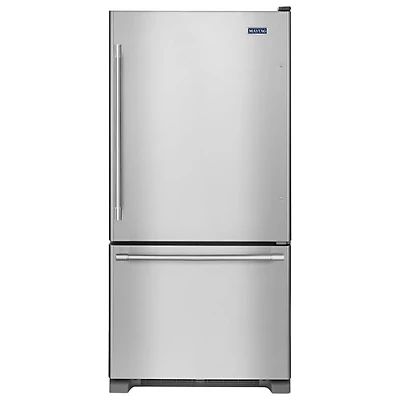 Réfrigérateur à congélateur inférieur de 22 pi³ 33 po à éclairage DEL de Maytag (MBF2258FEZ) - Inox