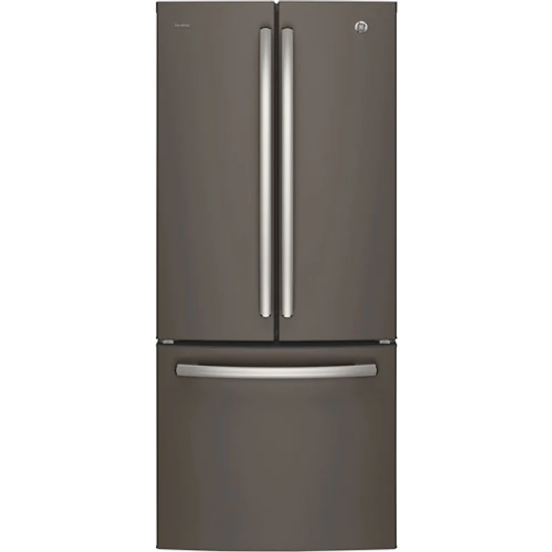 Réfrigérateur 2 portes 20,8 pi³ 30 po avec distributeur glaçons Profile de GE (PNE21NMLKES)-Ardoise