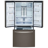Réfrigérateur 2 portes 20,8 pi³ 30 po avec distributeur glaçons Profile de GE (PNE21NMLKES)-Ardoise