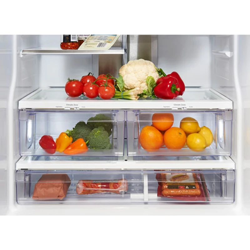 Réfrigérateur 2 portes 20,8 pi³ 30 po avec distributeur glaçons Profile de GE (PNE21NMLKES)-Ardoise
