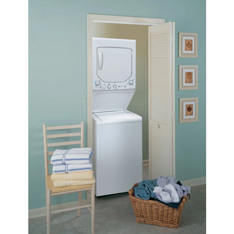 GE 4.4 Cu. Ft. Electric Washer & 5.9 Cu. Ft. Dryer Laundry Centre (GUD27ESMMWW) - White