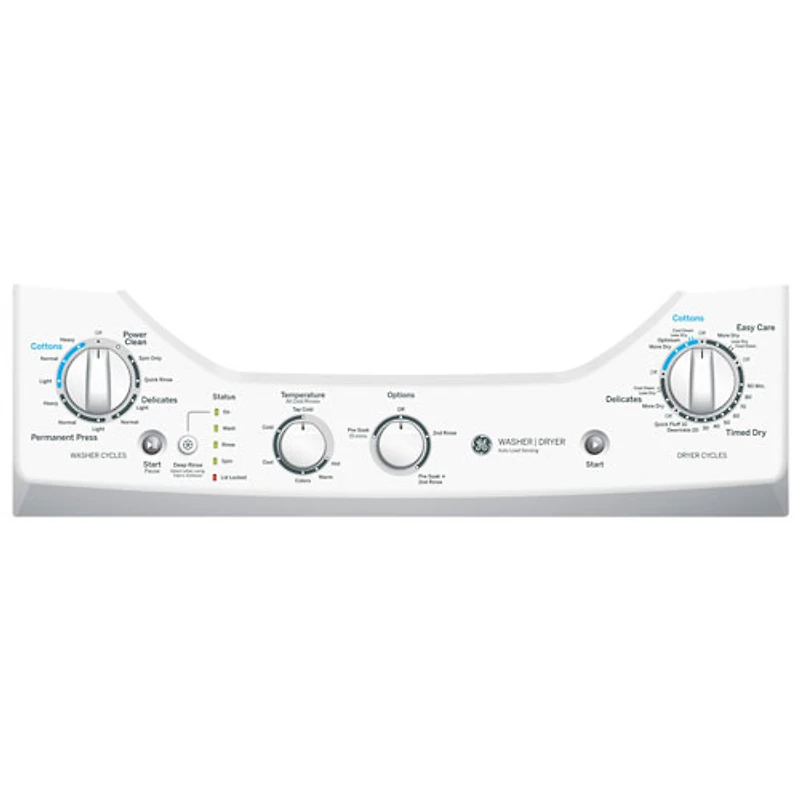 GE 4.4 Cu. Ft. Gas Washer & 4.4 Cu. Ft. Dryer Laundry Centre (GUD24GSSMWW) - White