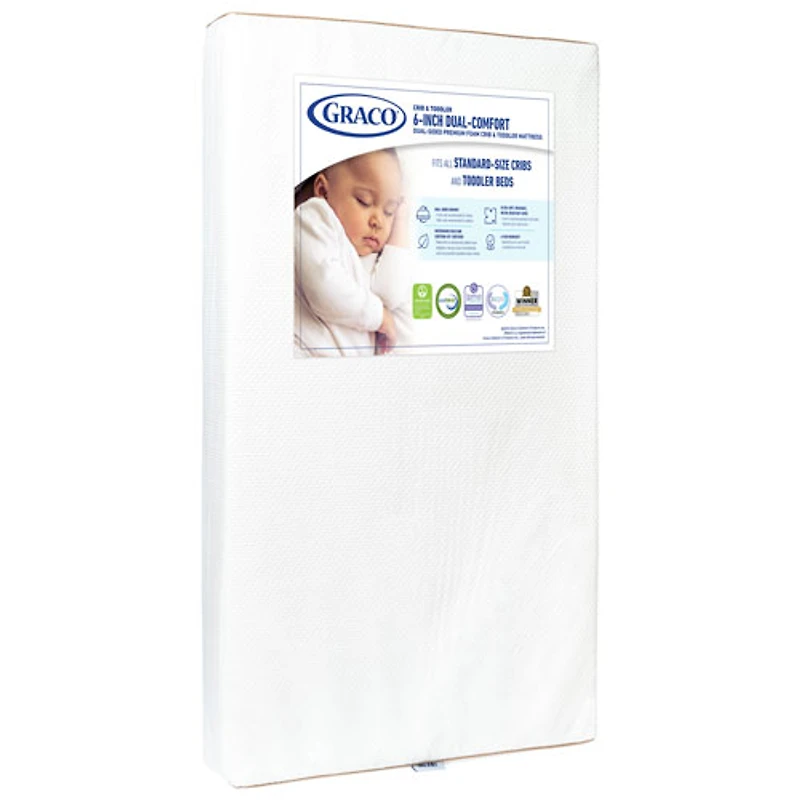 Matelas antimicrobien de 6 po pour lit de bébé/jeune enfant en bambou naturel Dual-Comfort de Graco