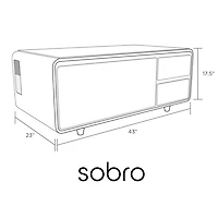 Table basse intelligente avec tiroir réfrigéré de Sobro - Blanc
