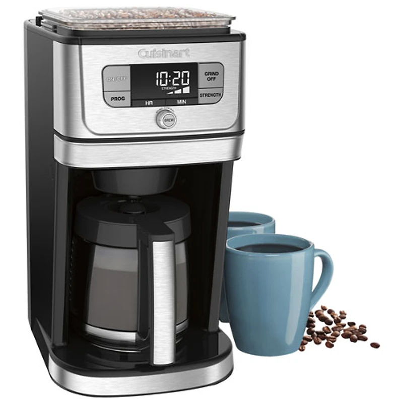 Cafetière automatique à moulin intégré Burr Grind & Brew de Cuisinart - 12 tasses - Noir - Inox