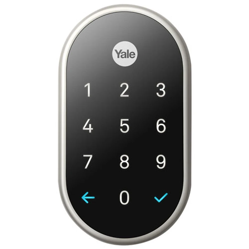 Serrure intelligente Wi-Fi Nest de Google x Yale - Nickel satiné