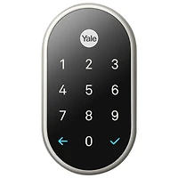 Serrure intelligente Wi-Fi Nest de Google x Yale - Nickel satiné