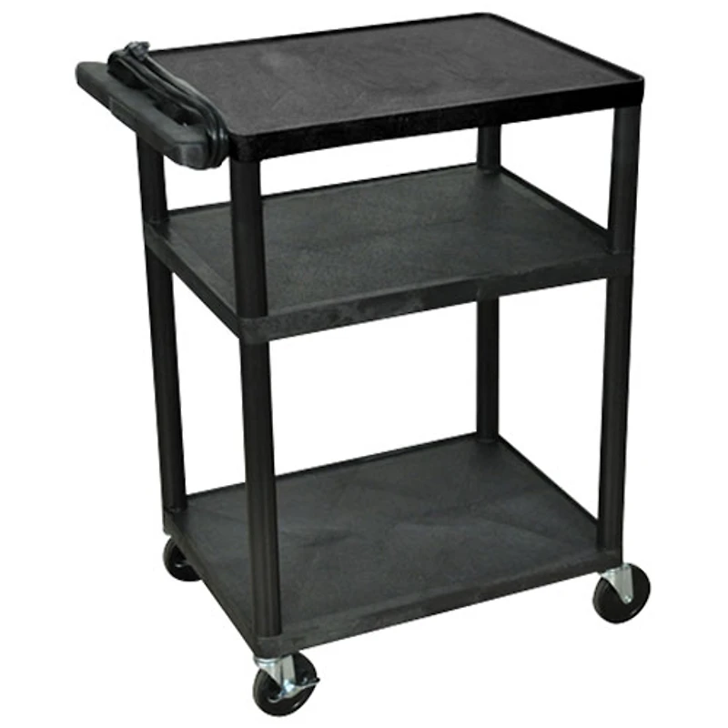 Chariot AV de 34 po de haut avec trois tablettes de Luxor (LP34E-B)
