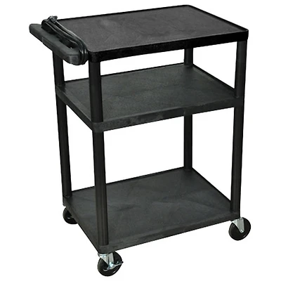 Chariot AV de 34 po de haut avec trois tablettes de Luxor (LP34E-B)