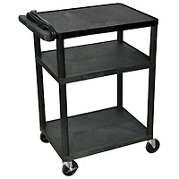Chariot AV de 34 po de haut avec trois tablettes de Luxor (LP34E-B)