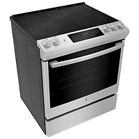 Cuisinière électrique encastrable lisse 5 éléments conv. véritable 30 po de GE (JCS840SMSS) - Inox