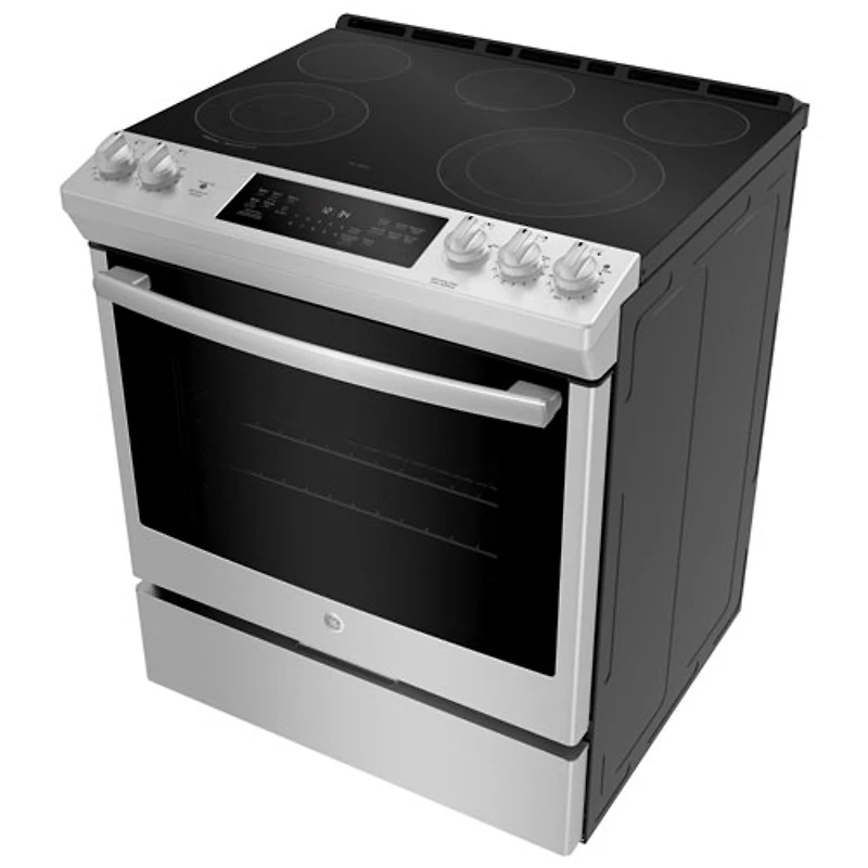 Cuisinière électrique encastrable lisse 5 éléments conv. véritable 30 po de GE (JCS840SMSS) - Inox