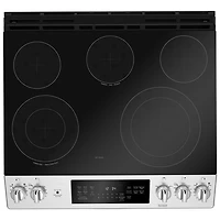 Cuisinière électrique encastrable lisse 5 éléments conv. véritable 30 po de GE (JCS840SMSS) - Inox
