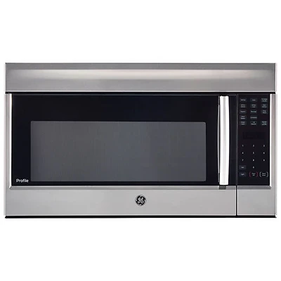 Four à micro-ondes à convection/hotte intégrée Profile de GE - -1,8 pi³ - Inox - BO - Parfait état