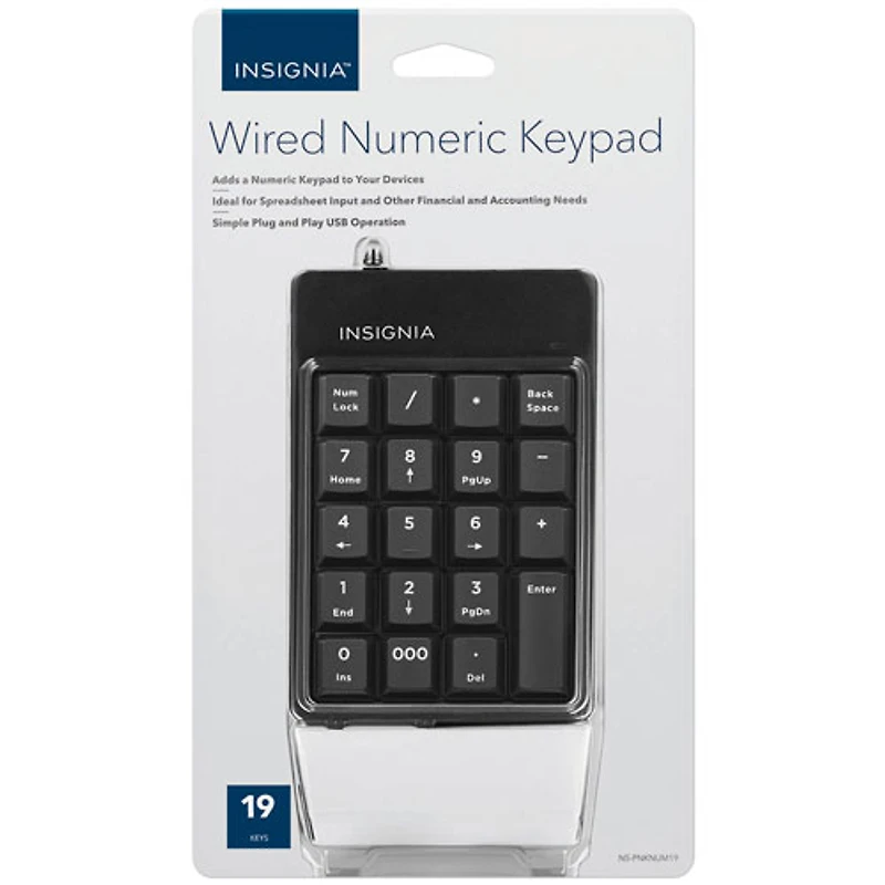 Insignia Ergonomic Wired Numeric Keypad - Only at Best Buy