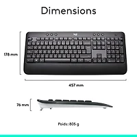 Logitech MK540 Wireless Optical Keyboard & Mouse Combo - French