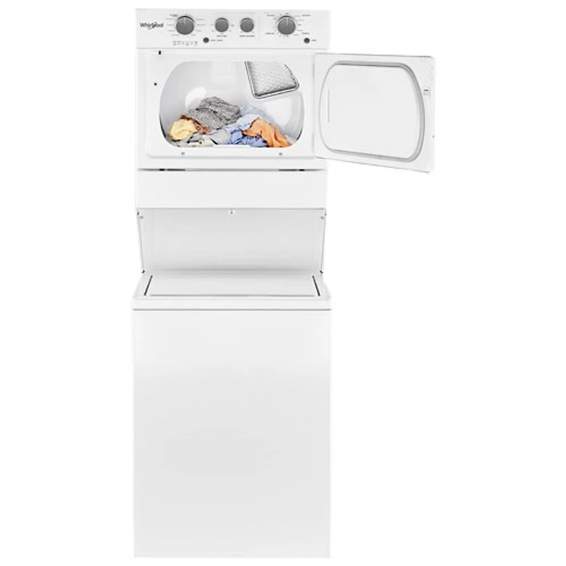 Duo laveuse électrique de 4 pi³ et sécheuse de 5,9 pi³ de Whirlpool (YWET4027HW) - Blanc