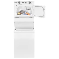 Duo laveuse électrique de 4 pi³ et sécheuse de 5,9 pi³ de Whirlpool (YWET4027HW) - Blanc