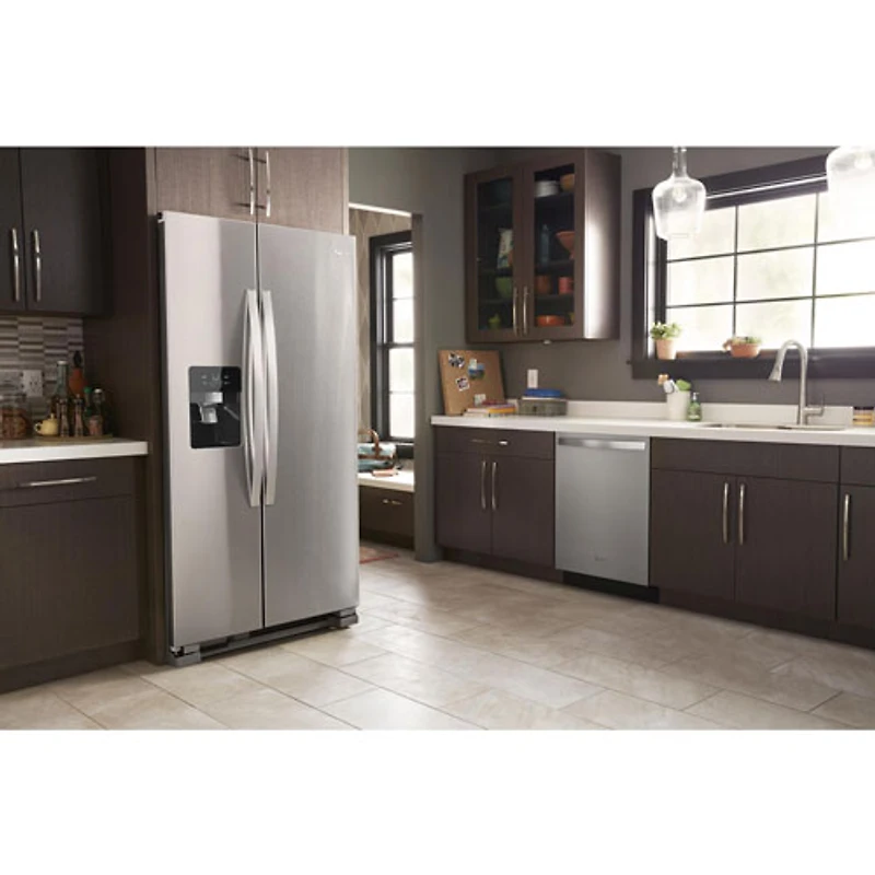 Whirlpool 33" 21.4 Cu. Ft. Side-By-Side Refrigerator w/ Ice & Water Dispenser (WRS331SDHM) - Stainless