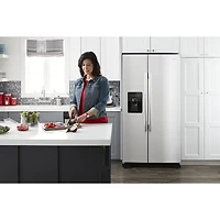 Amana 33" 21.4 Cu. Ft. Side-By-Side Refrigerator (ASI2175GRS) - Black-On-Stainless Steel