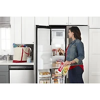Amana 33" 21.4 Cu. Ft. Side-By-Side Refrigerator (ASI2175GRS) - Black-On-Stainless Steel
